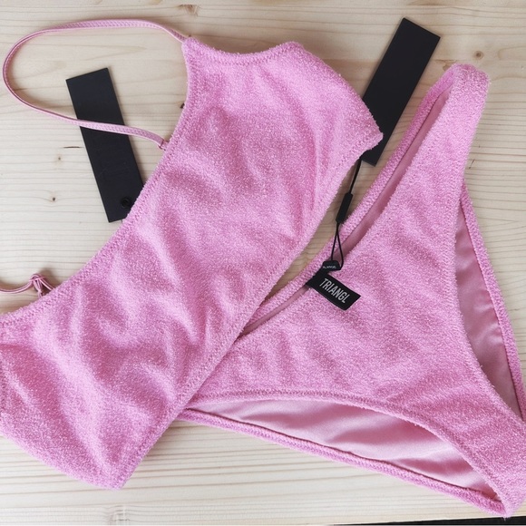 triangl swimwear Other - TRIANGL Swimwear Pink Cotton Terry Bikini Set NWT